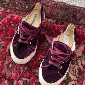 Superego crushed velvet plum sneakers size 37